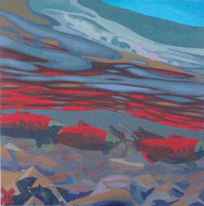 Salmon Under Water up the Fulton